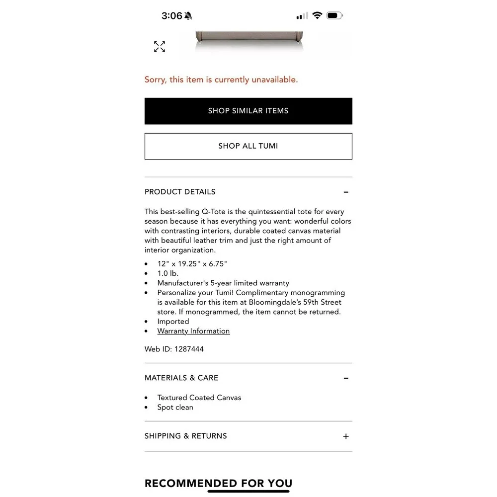 TUMI Tote Bag - Picture 3 of 12